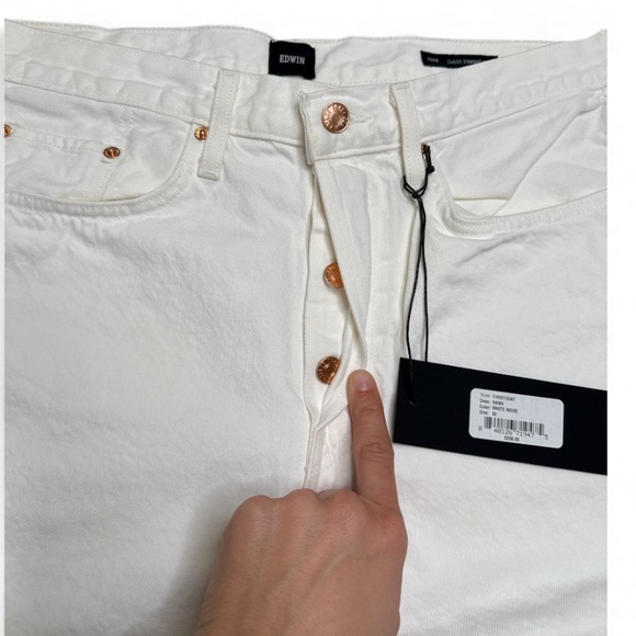 NWT Edwin Hana classic straight crop jeans in white noise size 32 - Picture 6 of 10